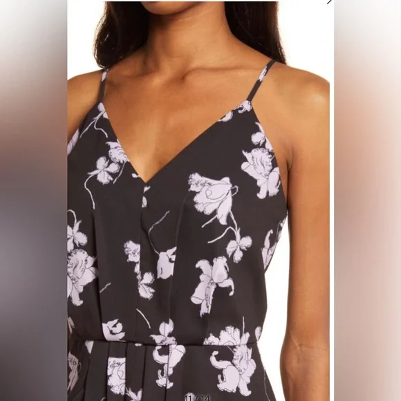 CHELSEA28 Black and Purple Faux Wrap Camisole Dress size XXS (00)NWT - Picture 5 of 14